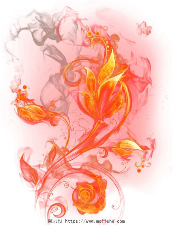 火焰效果花朵图案素材
